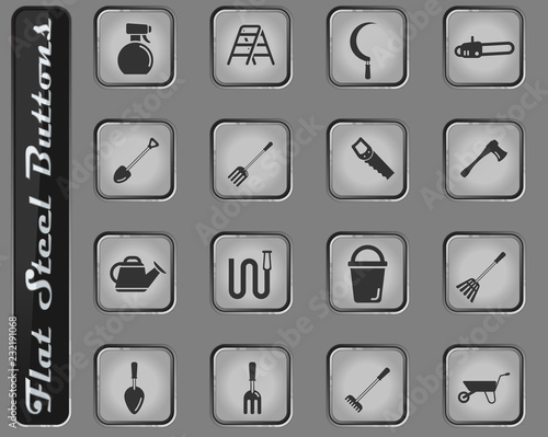 Garden tools simply icons