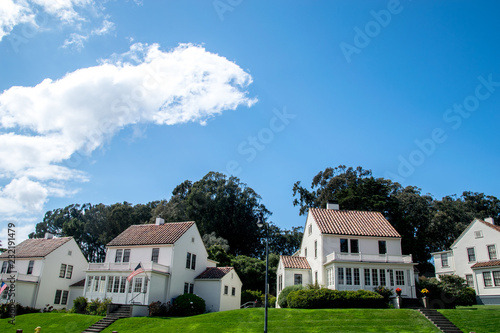 Traditional american neighborhood on a sunny day