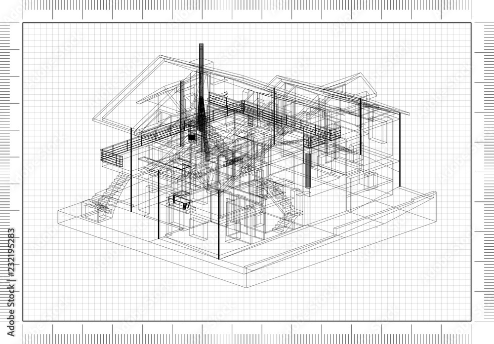 House Design Architect Blueprint 