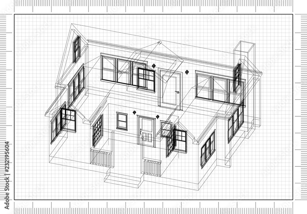 Fototapeta premium House Design Architect Blueprint 
