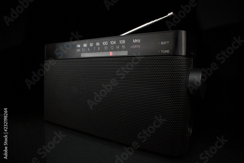 Foto Black portable fm radio receiver