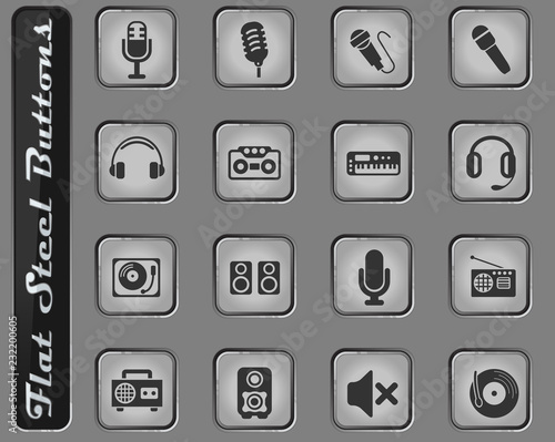 musical equipment icon set