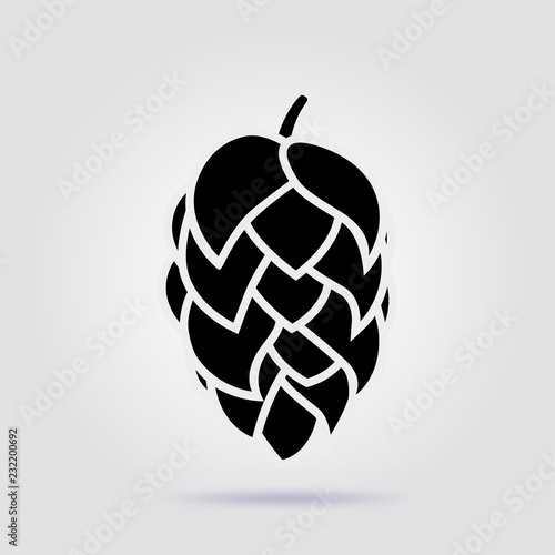 Beer Hop cone icon isolated on gray background