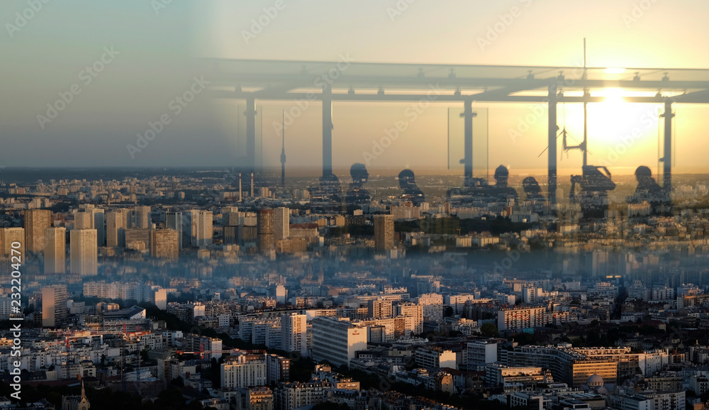 Sunset over Paris from Tower Montparnasse