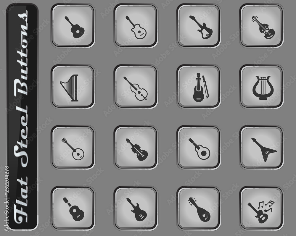 string instruments icon set string instruments icon set