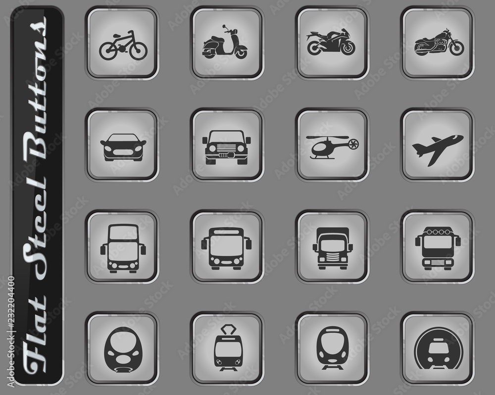 Transport mode icons Transport mode icons