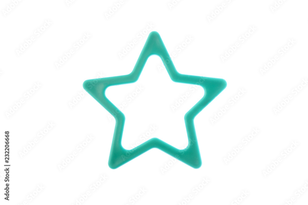 Star shaped plastic cookie biscuit mold template isolated on white background Star shaped plastic cookie biscuit mold template isolated on white background
