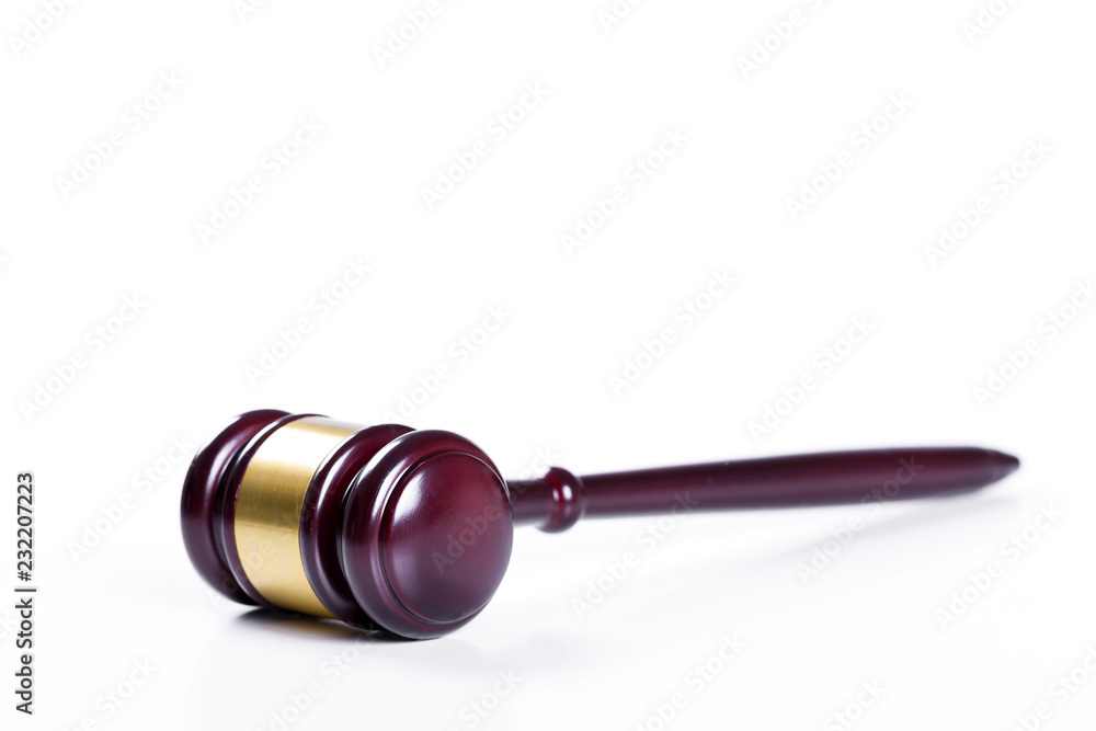 Wooden judge gavel isolated on white background Wooden judge gavel isolated on white background