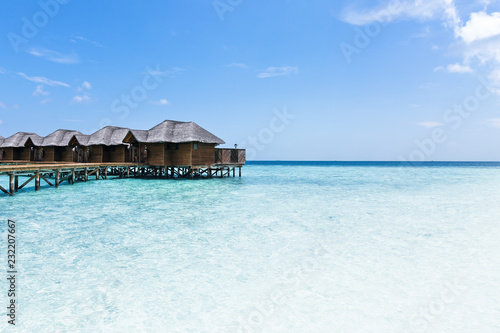 water bungalows at maldivian island