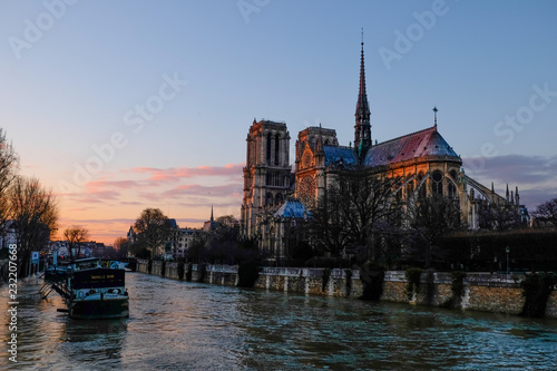 Notre Dame in Paris by Sunset