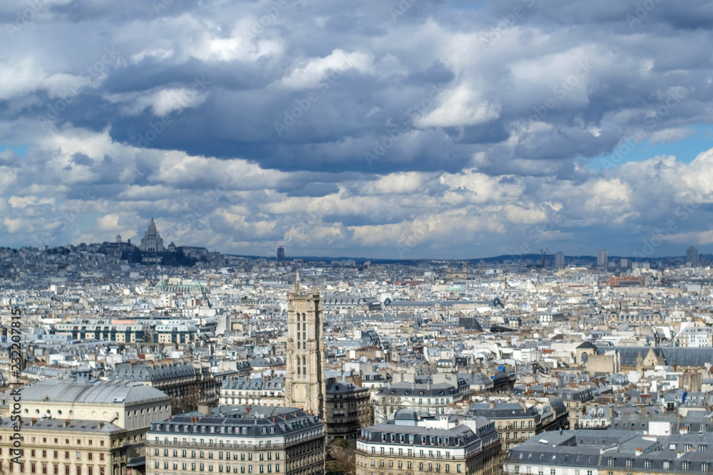 View towards Sacre Coeur in Paris