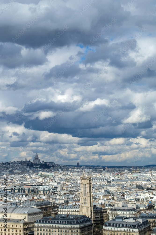 View towards Sacre Coeur in Paris
