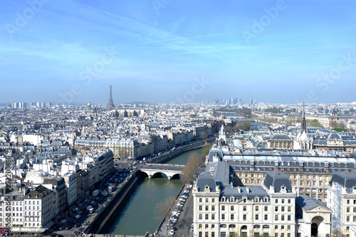 View over Paris towards Eiffel Tower from Notre Dame © Timm