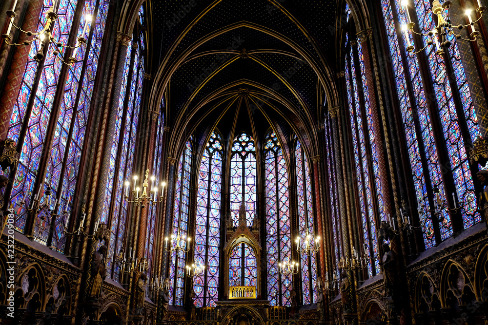 Interior of Sainte Chapelle in Paris Interior of Sainte Chapelle in Paris