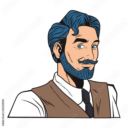 pop art man face