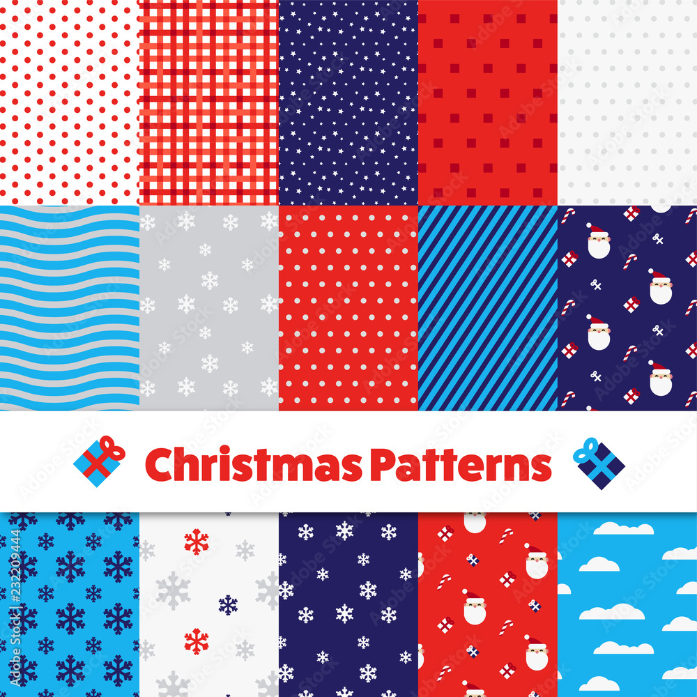 Set of Christmas Patterns and Illustrator Swatches Set of Christmas Patterns and Illustrator Swatches
