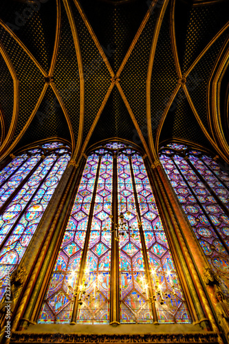 Interior of Sainte Chapelle in Paris