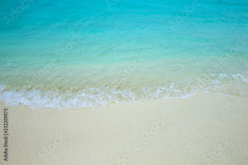 Sea wave on the sandy beach.