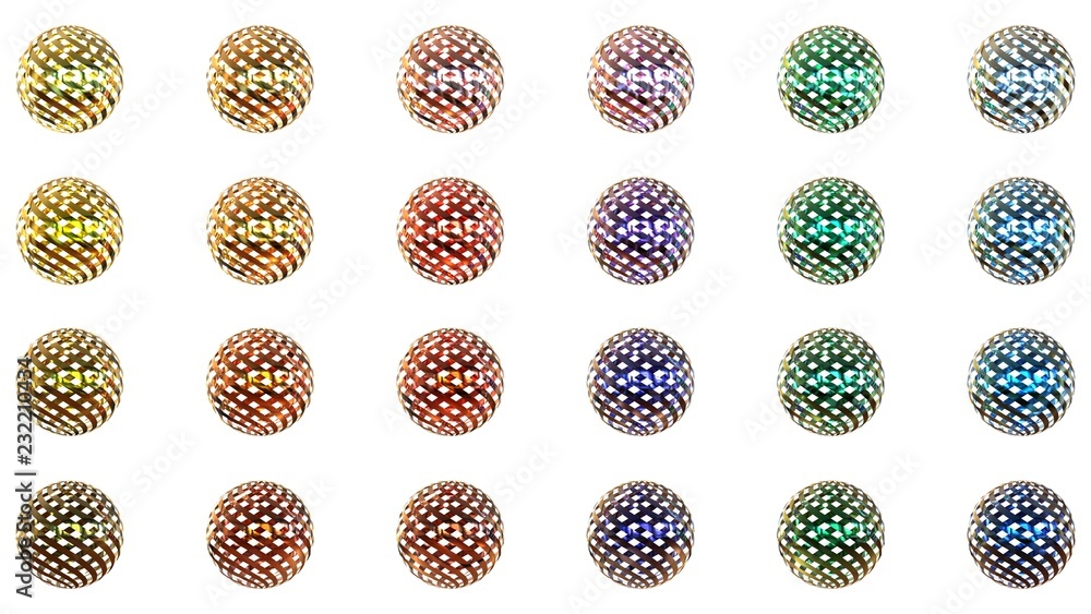twenty-four colors round icon 3d rendering on white background twenty-four colors round icon 3d rendering on white background
