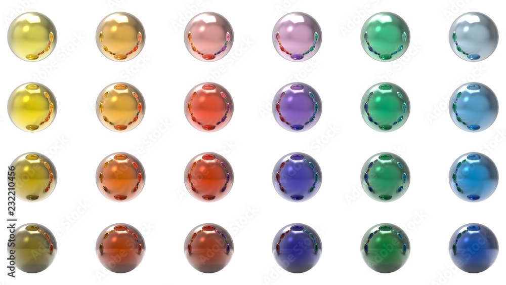 twenty-four colors round icon 3d rendering on white background twenty-four colors round icon 3d rendering on white background
