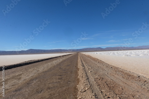 road in the salt desert
