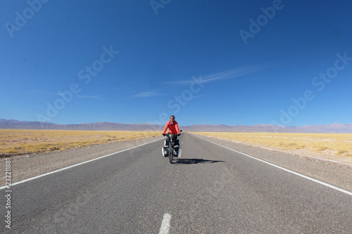 bike on the desert road