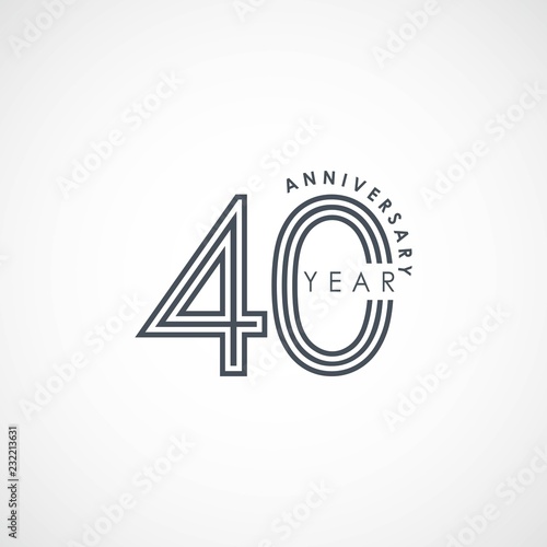 40 Year Anniversary Vector Template Design Illustration