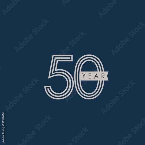 50 Year Anniversary Vector Template Design Illustration