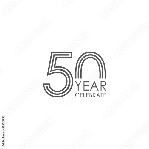 50 Year Anniversary Vector Template Design Illustration