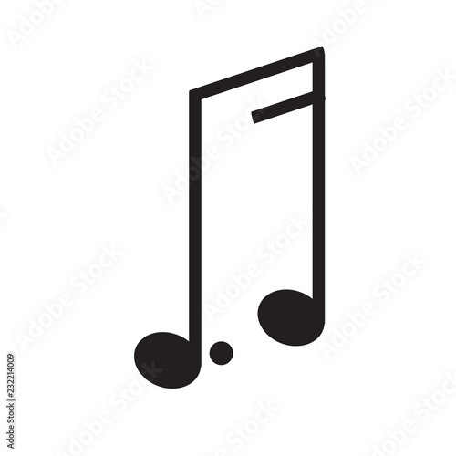 Isolated sixteenth musical note. Vector illustration design