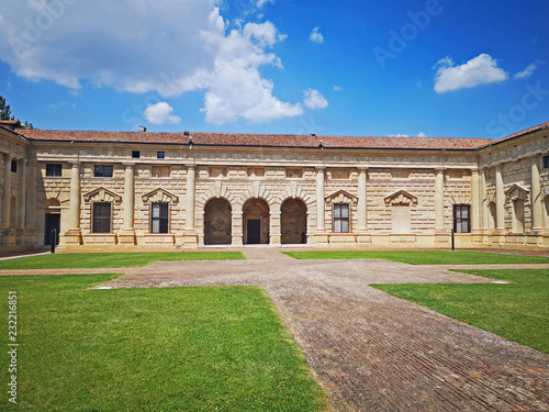 Italy, Mantua, Palazzo del Te great square courtyard. 