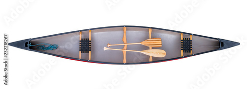 canoe with paddles - top view