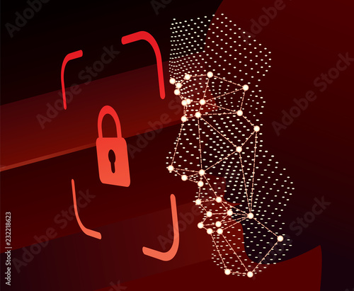 Lock face ID scan vector