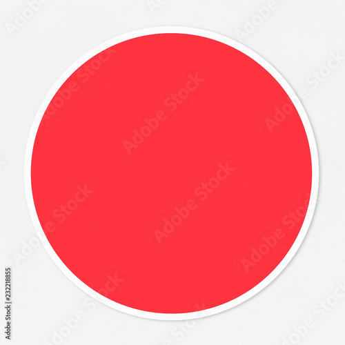 Blank round red message board