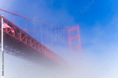 Fog view at Golden Gate Bridge