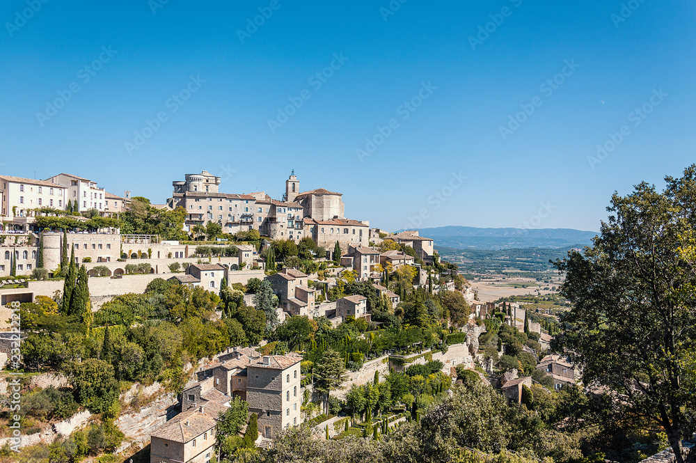 Panoramic view of the medieval village of Gordes