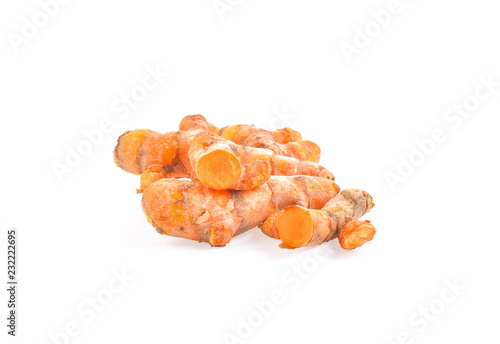 Turmeric on white background