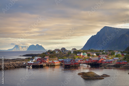 Norwegian Rorbuer in Reine Hamnoy Norway Tind © adonis_abril