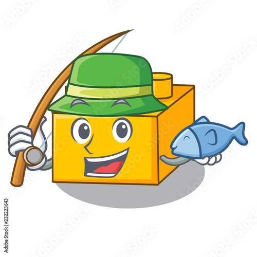 Fishing building Blocks tyos Isolated on cartoon