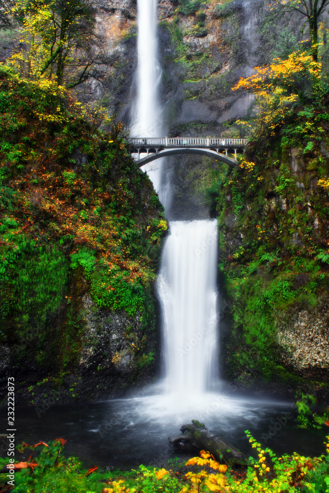 Multnomah Falls in Autumn 