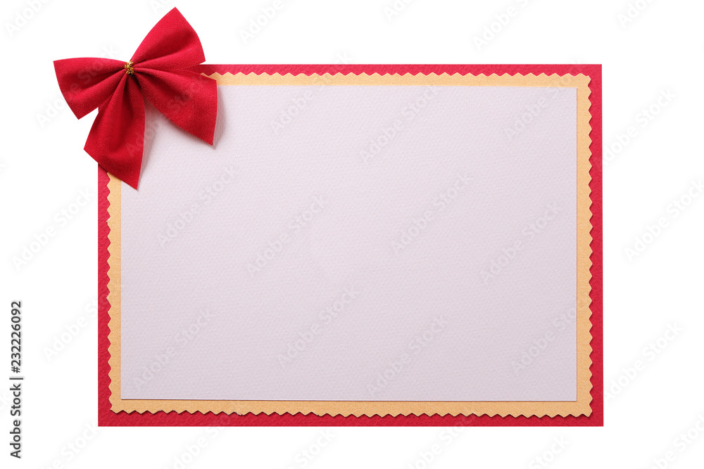 Christmas card isolated flat front view