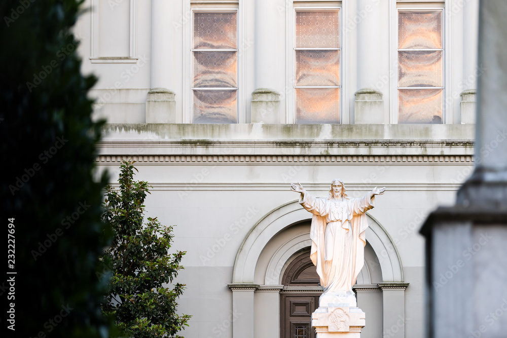 New Orleans, USA St Anthony's garden on Royal street in Louisiana