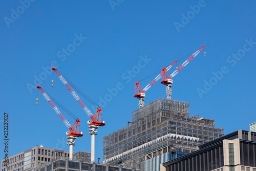 Construction site on blue sky background