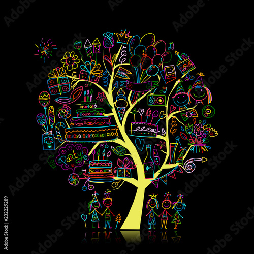 Birthday party tree for your design