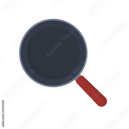 frying pan icon in flat style isolated vector illustration on white transparent background