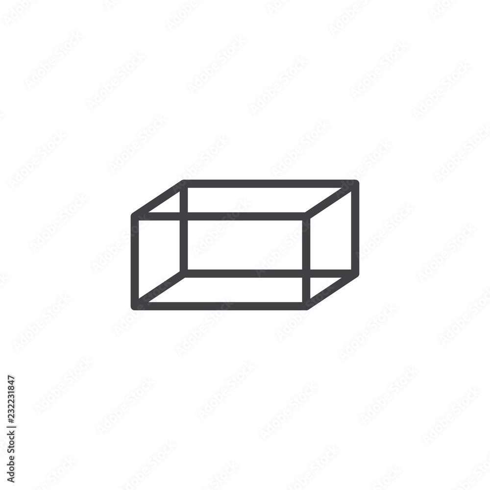 Hexahedron geometrical figure outline icon. linear style sign for mobile concept and web design. Hexahedron geometric shape simple line vector icon. Symbol, logo illustration. Pixel perfect vector Hexahedron geometrical figure outline icon. linear style sign for mobile concept and web design. Hexahedron geometric shape simple line vector icon. Symbol, logo illustration. Pixel perfect vector