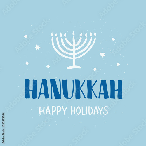 Hanukkah hand drawn lettering typography