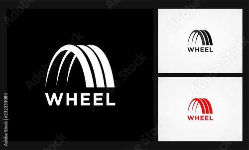 abstract wheel automotif logo