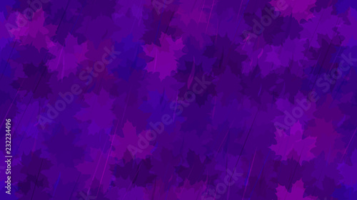 Falling maple leaves, raindrops. Autumn pattern. The idea of design of tiles, wallpaper, packaging, textiles, background.