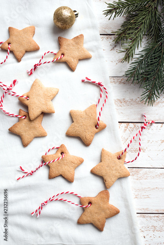 Fototapeta Naklejka Na Ścianę i Meble -  Christmas star shaped cookies